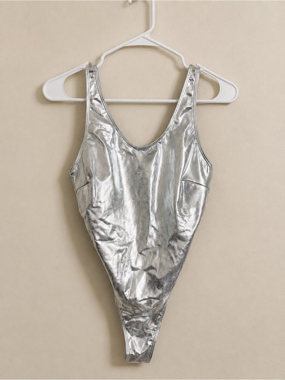 Silver Metallic One-Piece Swimsuit